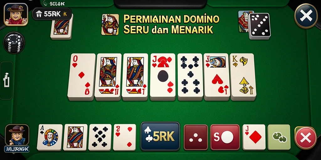 Tangkapan layar permainan 55RK menampilkan aksi Domino yang seru dan mendebarkan.