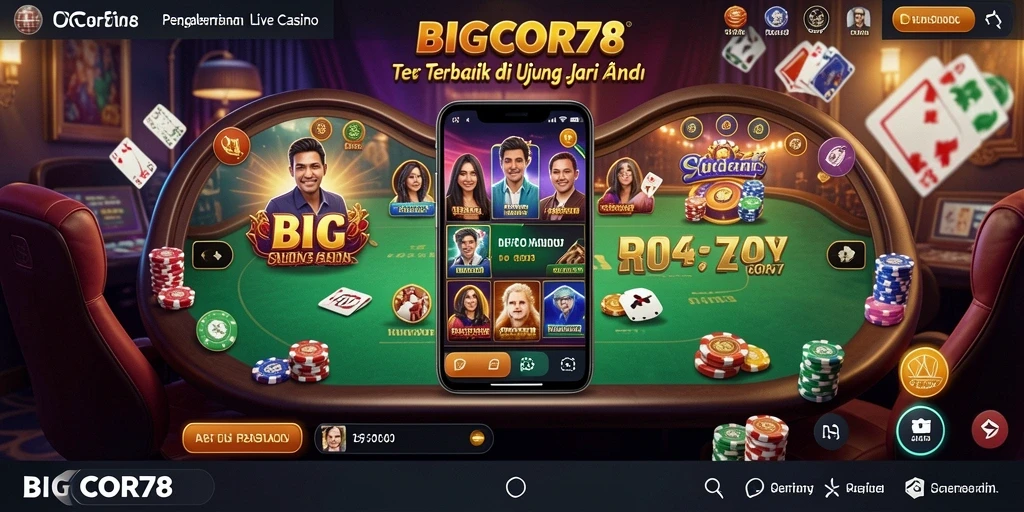 Tampilan menarik dari permainan Live Casino BIGCOR78 dengan dealer profesional.
