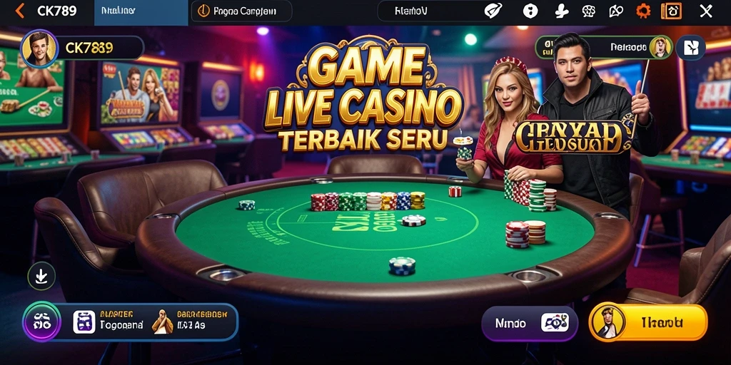 Tampilan gameplay seru di CK789 dengan dealer live dan permainan real-time.